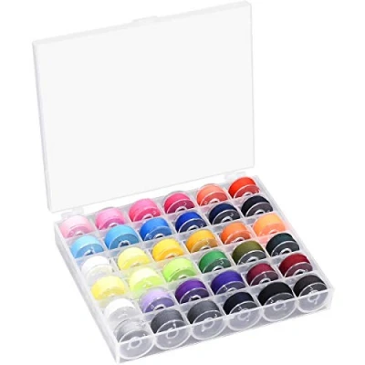 Immagine di Fodlon Bobine da Cucire, 36pcs Rocchetti,Bobine Macchina Cucire con Trasparente Bobbin Storage Case per Brother Singer Janome Elna Babylock Kenmore Pfaff