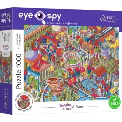 Immagine di Trefl 1000 Elementi, Scene Divertenti, Cartone Spessissimo, BIO, EKO, Intrattenimento Creativo per Adulti e Bambini a Partire da 12 Anni, Colore Spy Puzzle Città Immaginarie: Roma, Italia, 10709