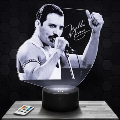 Immagine di Lampada da comodino, Luce notturna tattile F. Mercury illusione 3D LED, idea regalo di Natale per ragazzi e ragazze notte bambini o adulti TOP