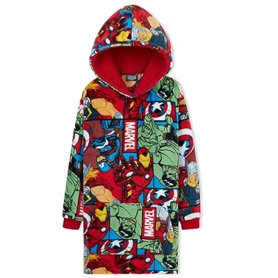 Immagine di Marvel Felpa Uomo con Cappuccio Felpe Oversize in Pile Supereroi Avengers Captain America(Multicolore)
