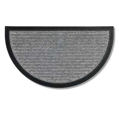 Immagine di Zerbini Zerbino semicircolare per esterni gradini porte resistenti 40 x 70 cm argento