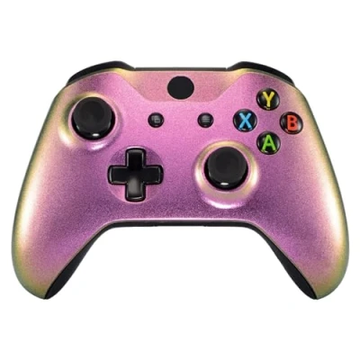 Immagine di eXtremeRate Cover Frontale per Xbox One S Controller,Custodia Copertura Scocca Ricambio X Joystick Model 1708 Camaleonte Verde Rosa