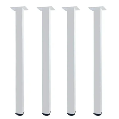 Immagine di QLLY gambe da scrivania regolabili in metallo, quadrate per tavolo ufficio, set di 4 (69,8 cm, bianca)
