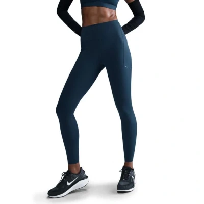 Immagine di Nike Performance Swift 7/8 Collant, Donna, Taglia: Large, Armory navy/reflective silver