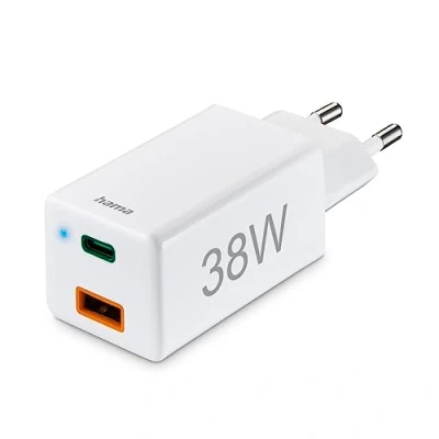 Immagine di Hama Caricatore USB 38 W Ambiente interno, Presa di corrente Num. uscite: 2 x A, C®
