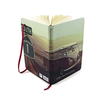 Immagine di Brisa VW Collection Volkswagen Taccuino Diario Libro di scrittura, foderato in copertina rigida DIN A5 Campervan T1 Bus design (Highway 1/Multicolore)