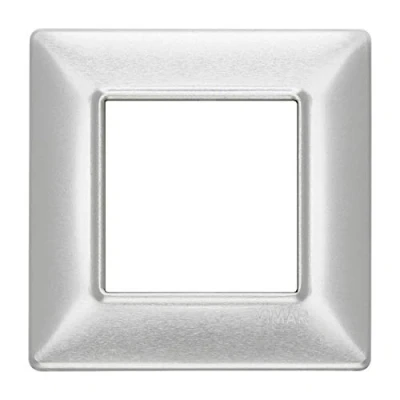 Immagine di VIMAR 14642.81 Plana Placca 2 Moduli in Metallo, Alluminio, Argento Spazzolato