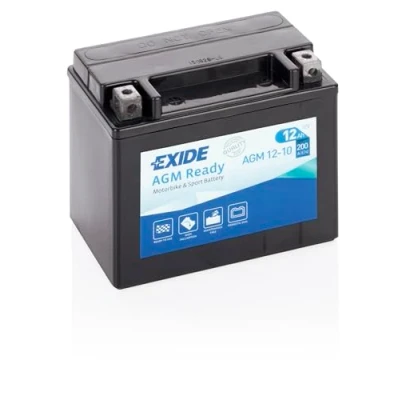 Immagine di Exide AGM12 10 Bike Motorcycle Battery 12V / 10Ah 150A EN 150 x 87 130 mm M0 POL Replaceable with YT10B 4 YB12B B2 ; YTX12 BS SLA12
