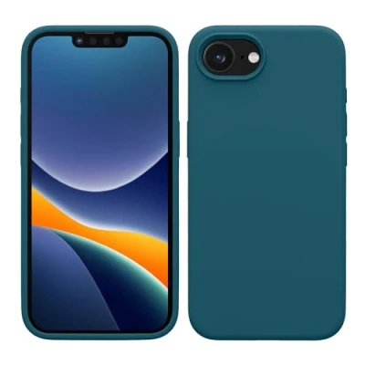 Immagine di kwmobile Cover per Apple iPhone 16e Custodia Back Case Smartphone in Silicone TPU Protezione Gommata petrolio matt