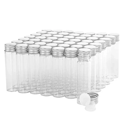 Immagine di Fiale di Vetro da 20 ml con Tappi a Vite e Plastica, Flacone del Campione Liquido Piccolo Trasparente, Prova Perdite, 50 Pezzi