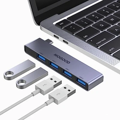 Immagine di MOGOOD Hub USB C, Ultra Sottile adattatore Type C a OTG con 3 porte 2.0 e una porta 3.0, Multi Port per MacBook, Surface Pro altri laptop