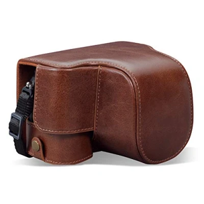 Immagine di MegaGear Custodia in Vera pelle compatibile con Sony Alpha 7C Marrone