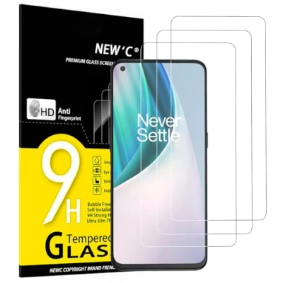 Immagine di NEW&#039;C 3 Pezzi, Vetro Temperato per OnePlus Nord N10 5G, Pellicola Prottetiva Anti Graffio, Impronte, Senza Bolle, Durezza 9H, 0,33mm Ultra Trasparente, Resistente