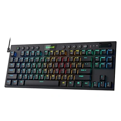 Immagine di Redragon K622 Horus TKL RGB tastiera meccanica, da gioco cablata ultrasottile con copritasti a basso profilo, controllo multimediale dedicato e interruttore rosso lineare