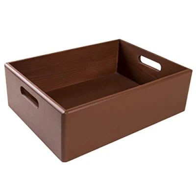 Immagine di Creative Deco XL Grande Scatola in Legno Marrone 40 x 30 13 cm (+/ 1 cm) Scatole con Maniglie Cassetta Conteniore Portaoggetti Portagiochi Ideale per Decoupage Documenti e Attrezzi