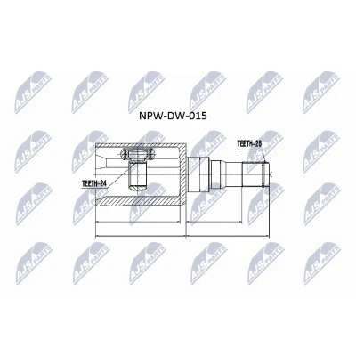 Immagine di NTY NPW DW 015 Kit Giunto Omocinetico SSANGYONG: Kyron, Rexton / 2, MITSUBISHI: Pajero Sport 1 SUV, L200 III Pick up