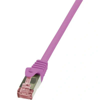 Immagine di LogiLink CQ2049S RJ45 cavo di rete, patch CAT 6 S/FTP 1.50 m Rosa Ritardante fiamma, con protezione 1 pz.