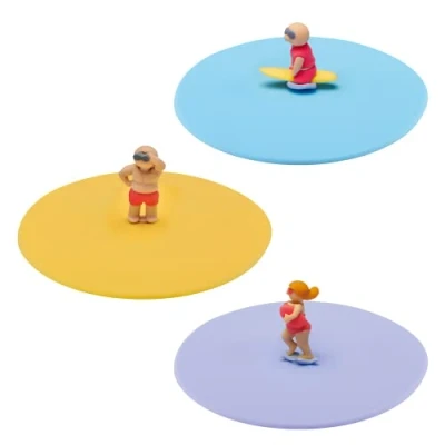 Immagine di Lurch 210305 Set di 3 coperchi in silicone platino alta qualità, diametro: 10,5 cm