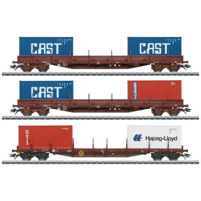 Immagine di Märklin 47119 Kit di 3 vagoni container H0 della SNCB