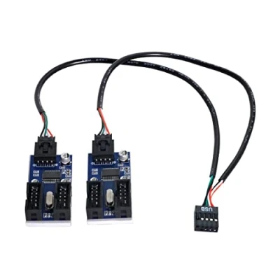 Immagine di CY 9pin USB 2.0 header 1 a 2/4 connettore femmina cavo prolunga Hub adattatore porta Multilier 30 cm nero