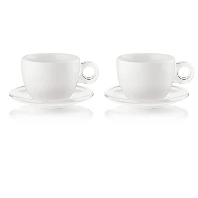 Immagine di Fratelli Guzzini Gocce Tazze Colazione con Piattino, Porcellana, 0.3 l
