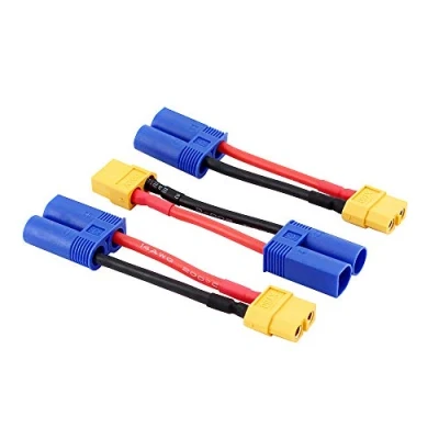 Immagine di OliRC 3pcs Maschio EC5 Losi a Femmina XT60 connettore Adattatore per Batteria LiPO con Cavo 14awg 5cm (C74 3)