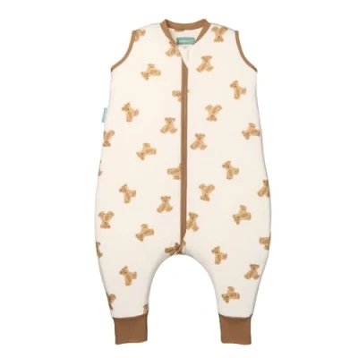 Immagine di molis&amp;co. Sacco nanna con piedini primaverile e autunno 1 tog per Bambini Leggermente Imbotito 100% Cotone (Oeko TEX 100) Teddy (3 6 mesi)