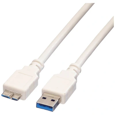 Immagine di Value Cavo USB 3.2 Gen1 (USB 3.0) Spina A, Micro B 2.00 m Bianco Schermato 11.99.8875