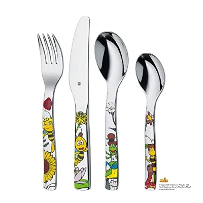 Immagine di WMF set posate bimbini Ape Maya in Acciaio Inox 18/10 Cromargan, 4 pezzi con Coltello, Forchetta, Cucchiaio e Cucchiaino