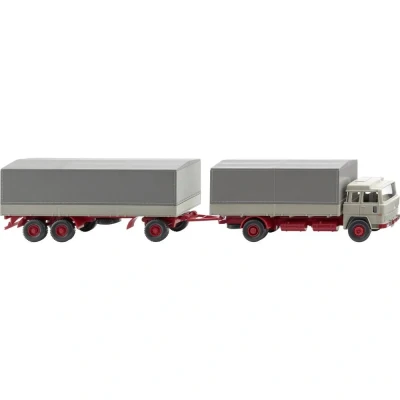Immagine di Wiking 045502 H0 Camion modello Magirus 235 d cavo per rimorchio a transpallet, grigio ghiaia