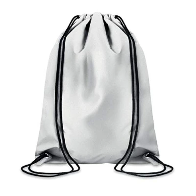 Immagine di noTrash2003 borsa con coulisse, a tracolla, colore argento, riflettente, per il trasporto in diverse quantità, 1er
