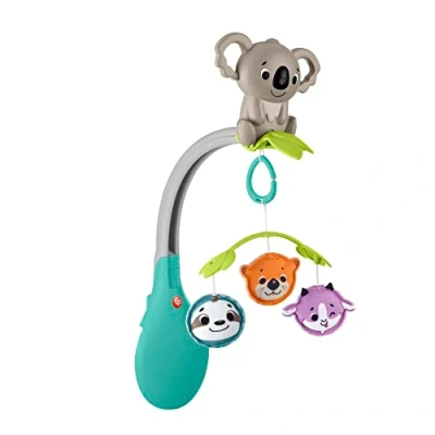 Immagine di Fisher Price Giostrina Gioco e Relax 3 in 1, include un tenero koala giocattoli a due lati da appendere, per culle, passeggini portare passeggio, giocattolo bambini, 0+ anni, HGB90