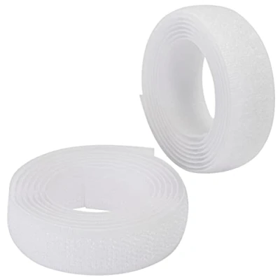 Immagine di Aerzetix C65872 Nastro/rotolo di scratch 16mm 1 metro auto aggrappante organizer/fermacavo striscia aggancio sacchetto indumento cinghia colore: bianco in poliammide e poliestere