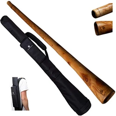 Immagine di Australian Treasures DIDGERIDOO: Mogano PRO 147 cm con borsa didgeridoo in nylon