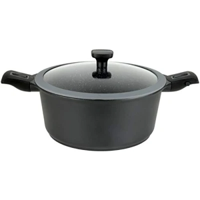 Immagine di GSW 167857 Easy Click Pentola in alluminio, plastica, vetro, silicone, 24 cm, colore: Nero
