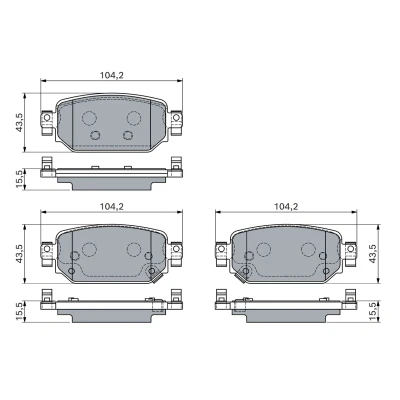 Immagine di BOSCH Kit pastiglie freno Low Metallic con segnalatore usura integrato 0 986 460 135 MAZDA: CX 3, 3 Hatchback
