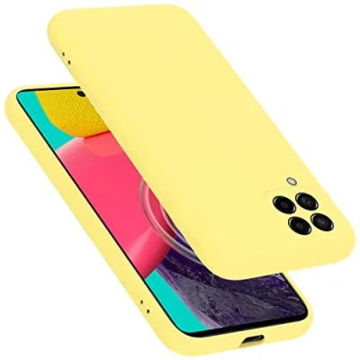 Immagine di Cadorabo Custodia compatibile con Samsung Galaxy M53 5G in LIQUID GIALLO Coperchio protettivo silicone TPU flessibile