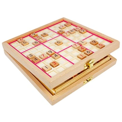 Immagine di Andux Zone Sudoku Scatola da Gioco 3 in 1 Legno SD 03 (Rosa)