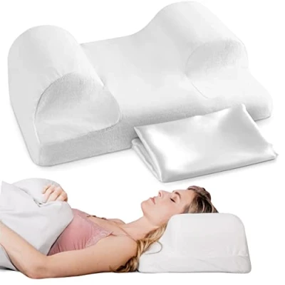 Immagine di YourFacePillow Cuscino Letto con Federa Raso Memory Foam Brevettato Guanciale Antirughe, Anti Acne Per Dormire su Fianco/Schiena (Standard, in Raso)