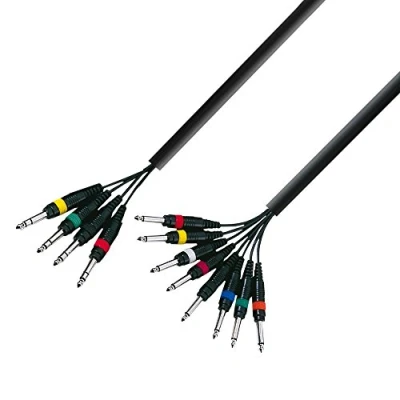 Immagine di Adam Hall Cables 3 STAR L8 VP 0500 Cavo multipolare 4 x jack stereo da 6,3 mm a 8 mono 5 m