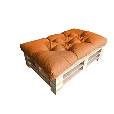 Immagine di chilly pilley Cuscino Trapuntato Per Mobili In Pallet Riempito Con Fiocchi Di Schiuma Divano Schienale Sedile Laterale Set (Cuscino Del 120 X 80 Arancione)