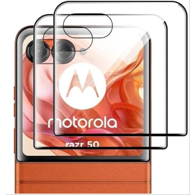 Immagine di GIOPUEY [2 Pezzi Vetro Temperato Compatibile con Motorola RAZR 50, ad Alta Trasmittanza, Resistente ai Graffi, Cover Compatibile, Pellicola Prottetiva per 50