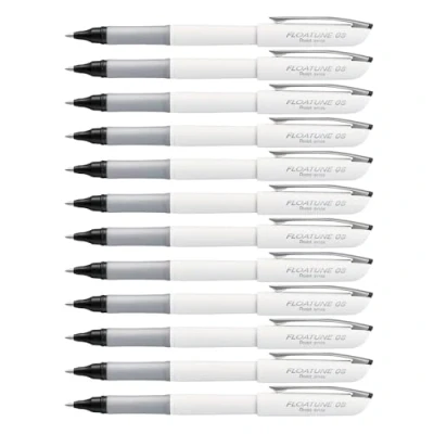 Immagine di Pentel Floatune Penna a sfera, tratto medio da 0,8 mm, inchiostro nero, confezione 12