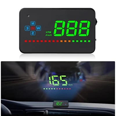Immagine di Head up Display Car, HUD GPS iKiKin Car per tutte le auto e camion, Proiettore LED parabrezza, Pellicola riflettente Sistema di posizionamento geografico Tachimetro, Plug &amp; Play