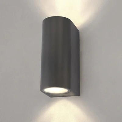 Immagine di Ledvion Douglas, Lampada da parete a LED Per esterni Rotonda antracite, Beitseitig due GU10 Fassung Up&amp;Down, Außenwandleuchte, Wandlampe, Außenlampe, IP54