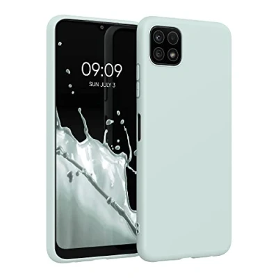 Immagine di kwmobile Custodia Compatibile con Samsung Galaxy A22 5G Cover Back Case per Smartphone in Silicone TPU Protezione Gommata menta freddo