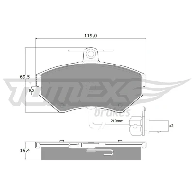 Immagine di TOMEX brakes TX 13 121 Kit pastiglie freno Assale anteriore Con contatto segnalazione usura AUDI: A4 B7 Avant, B6 Sedan