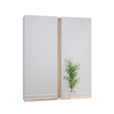 Immagine di Vicco Specchio Contenitore Bagno Gloria, Bianco/Sonoma, 70.4 x 84 cm con 2 Porte