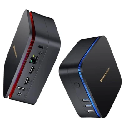 Immagine di Blackview MP60 Mini PC Win 11 Pro，Twin Lake N150 (Meglio di N100,3,6 GHz) 16 GB RAM/512 M.2 SSD Espandibile fino a 2TB, Doppio UHD Display 4K, computer per ufficio, 5G WIFI/BT 4.2 Desktop
