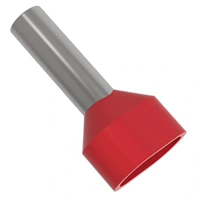 Immagine di AUPROTEC Puntalini isolati Twin 0,5 16 mm² Doppio Terminali a Bussola: 10 pezzi, Rosso